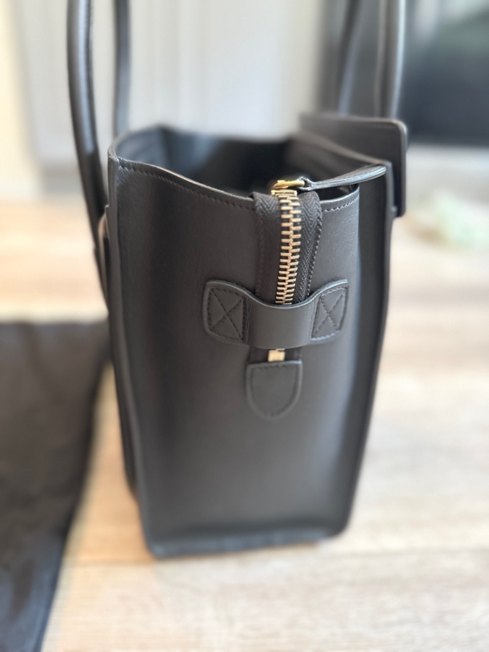 Celine Black Leather Luggage Tote Satchel - Picture 6 of 7